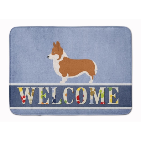 Carolines Treasures Pembroke Welsh Corgi Welcome Machine Washable Memory Foam Mat BB8320RUG